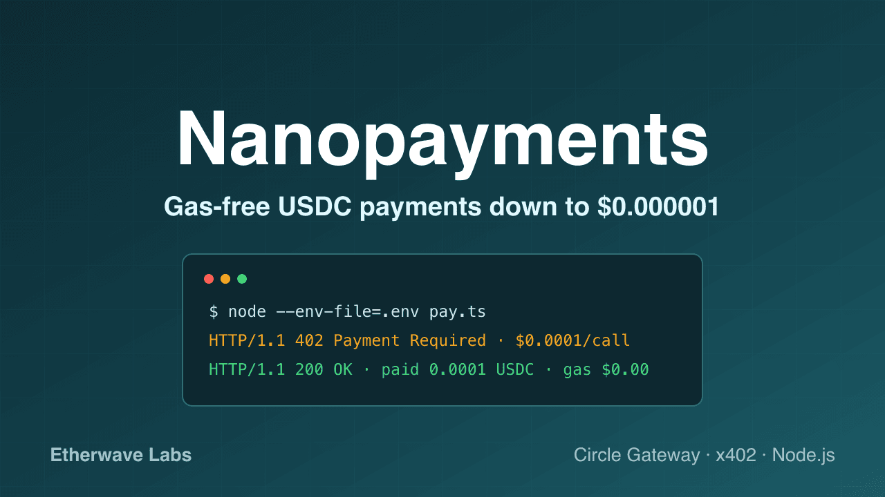 Image de couverture de Circle Nanopayments expliqué : des paiements USDC sans gas jusqu'à 0,000001 $