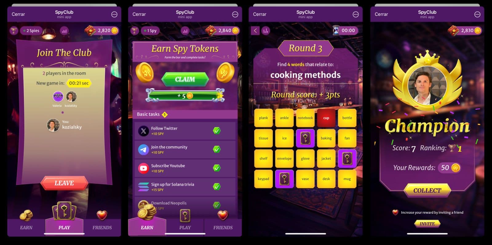 spyclub telegram mini app